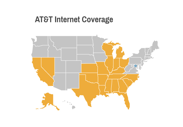 AT&T Internet Coverage Map US